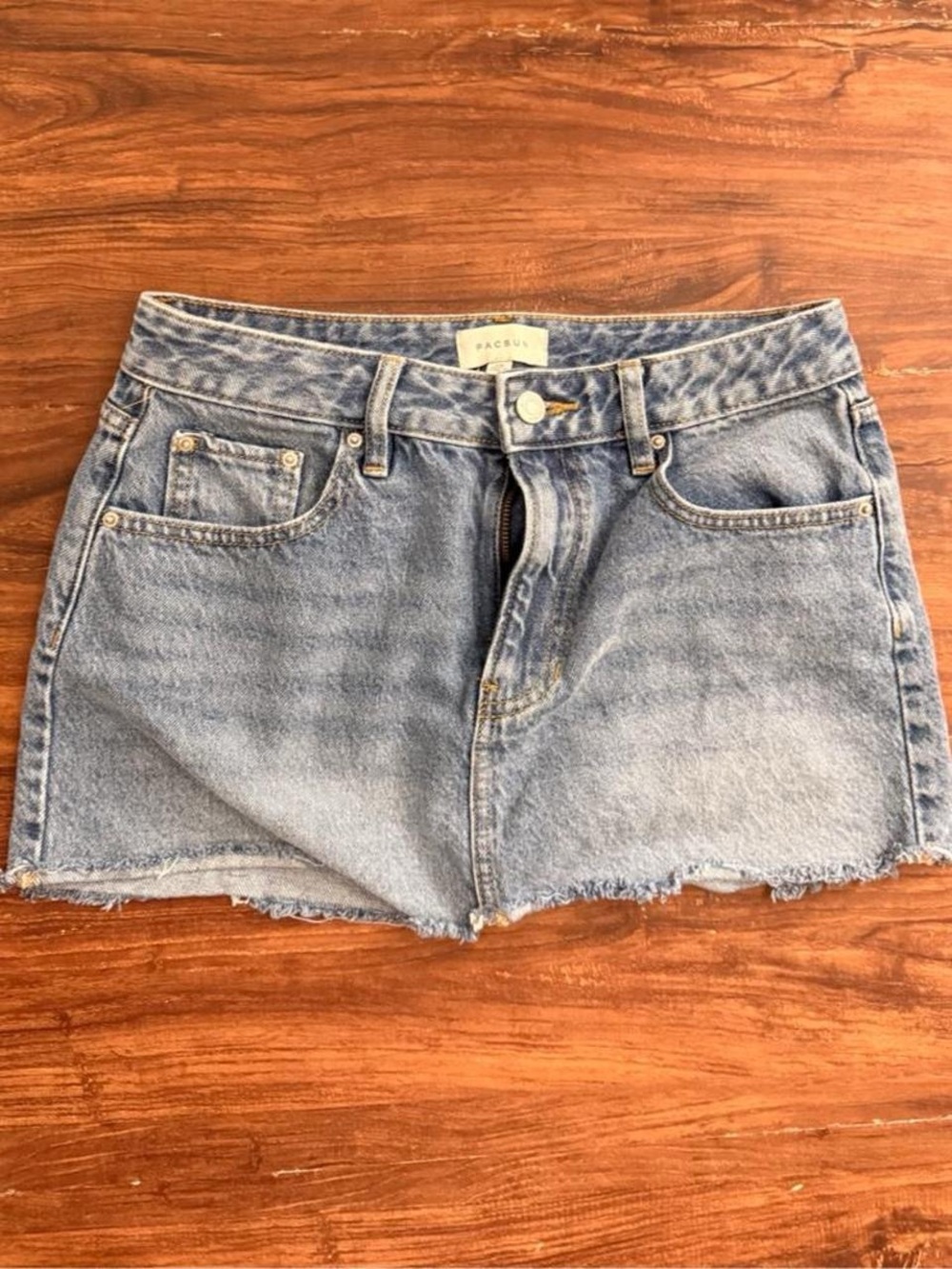 PacSun Washed Blue High-Rise Denim skirt